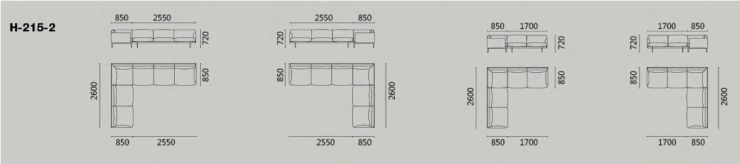 EKOH-215_2 3 Seaters Sofa (leather) L shape