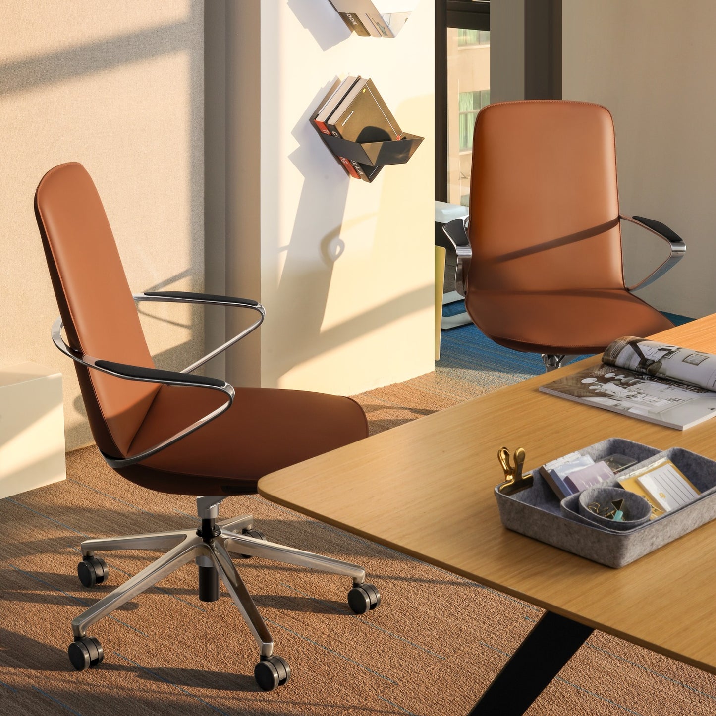 Amola Mid Back Leather Chair
