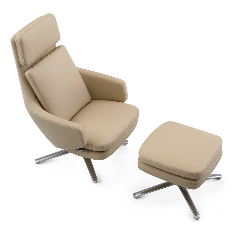 EKO-F2205&T2205 Executive Leather Visitor/ Meeting Chair with Stool