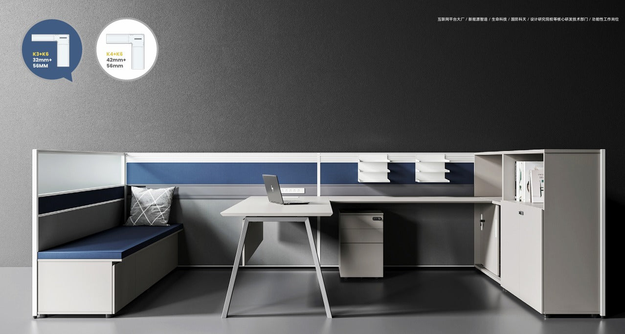 Mani Workstation with Floor Partition 004