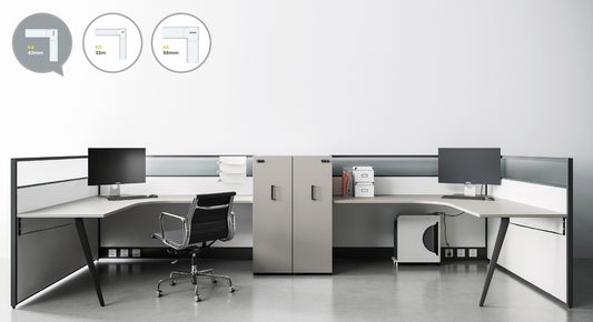Mani Workstation with Floor Partition 011