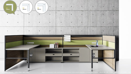 Mani Workstation with Floor Partition 008