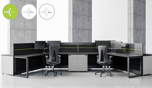 Mani Workstation with Floor Partition 009